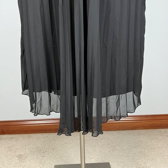 WD.NY Womens Plus Black Pleated Maxi Skirt Full Chiffon size 1X - Picture 4 of 11